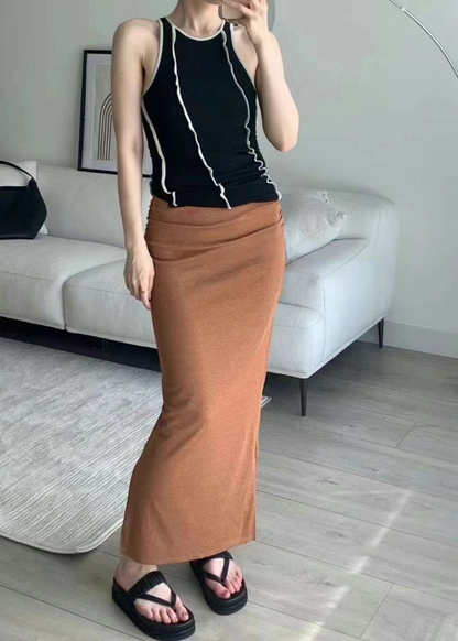 NORINE Ruched Mesh-jersey Midi Skirt