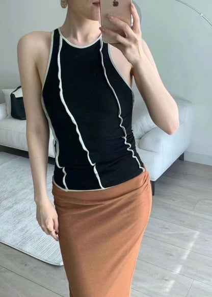 ENNA Patchwork Mesh-jersey Tank Top