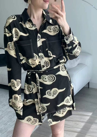 METTA Printed Crepe Shirt Dress
