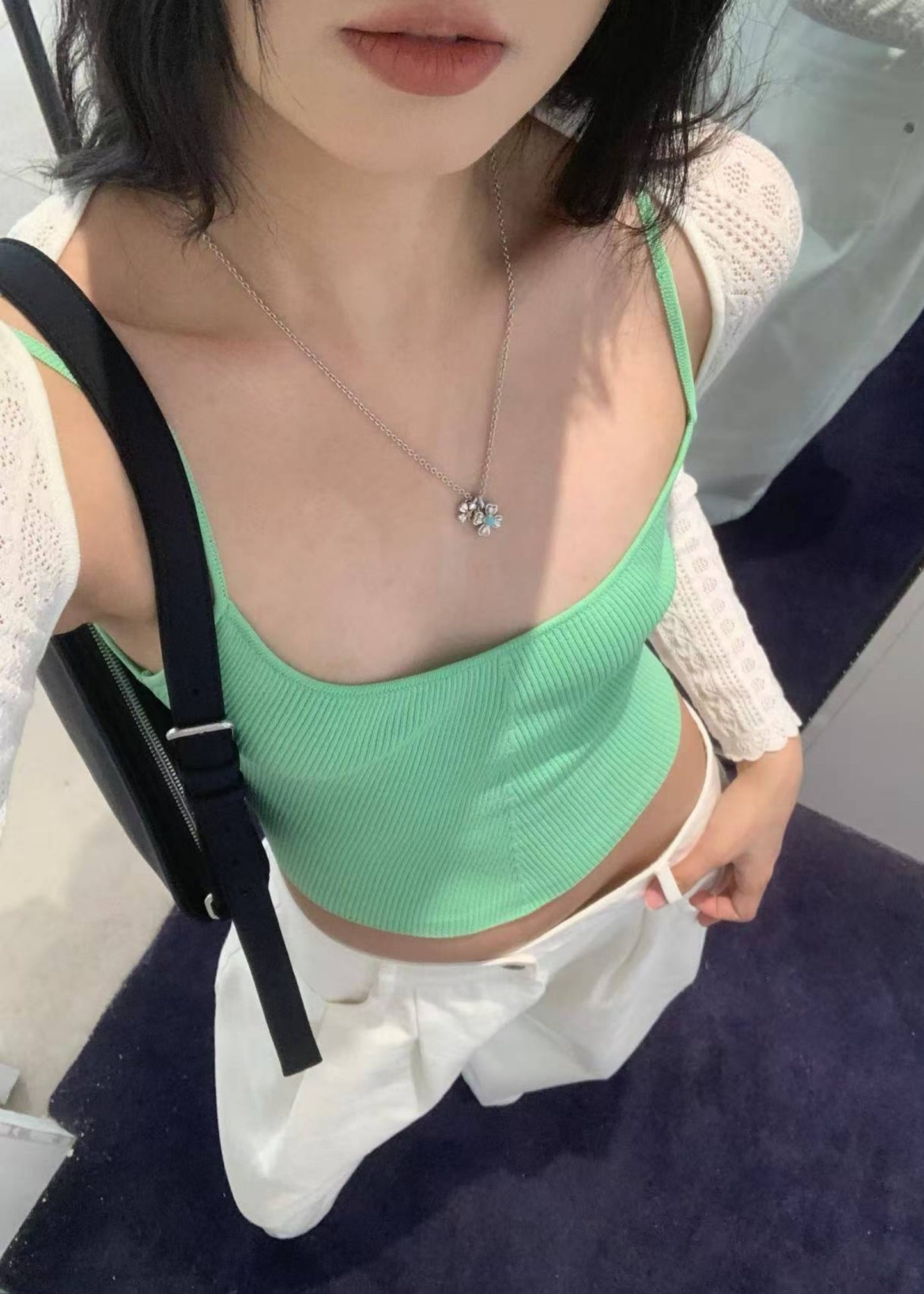 Knitted Sleeveless Crop Top