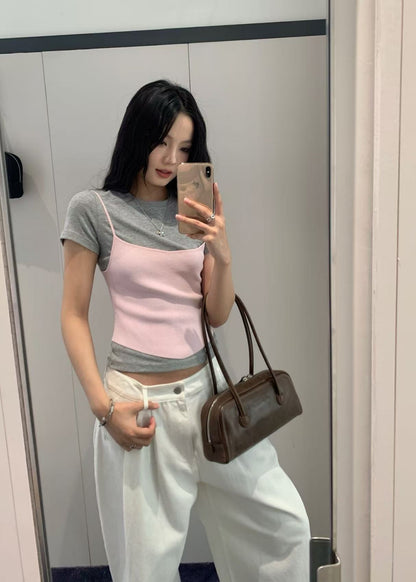 Knitted Sleeveless Crop Top