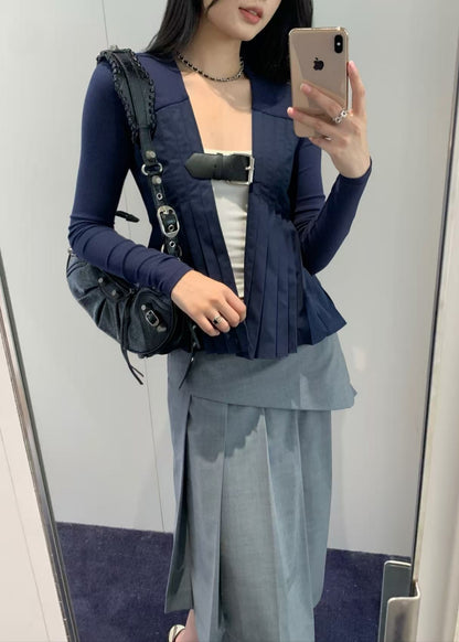 One-big Buckled Pleats Top