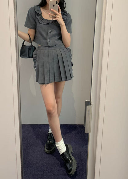 Pleated Apron Skort