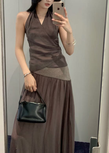 Cross-Tie Halter Tank Top
