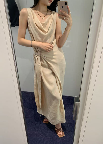 Draped Tie-front Dress