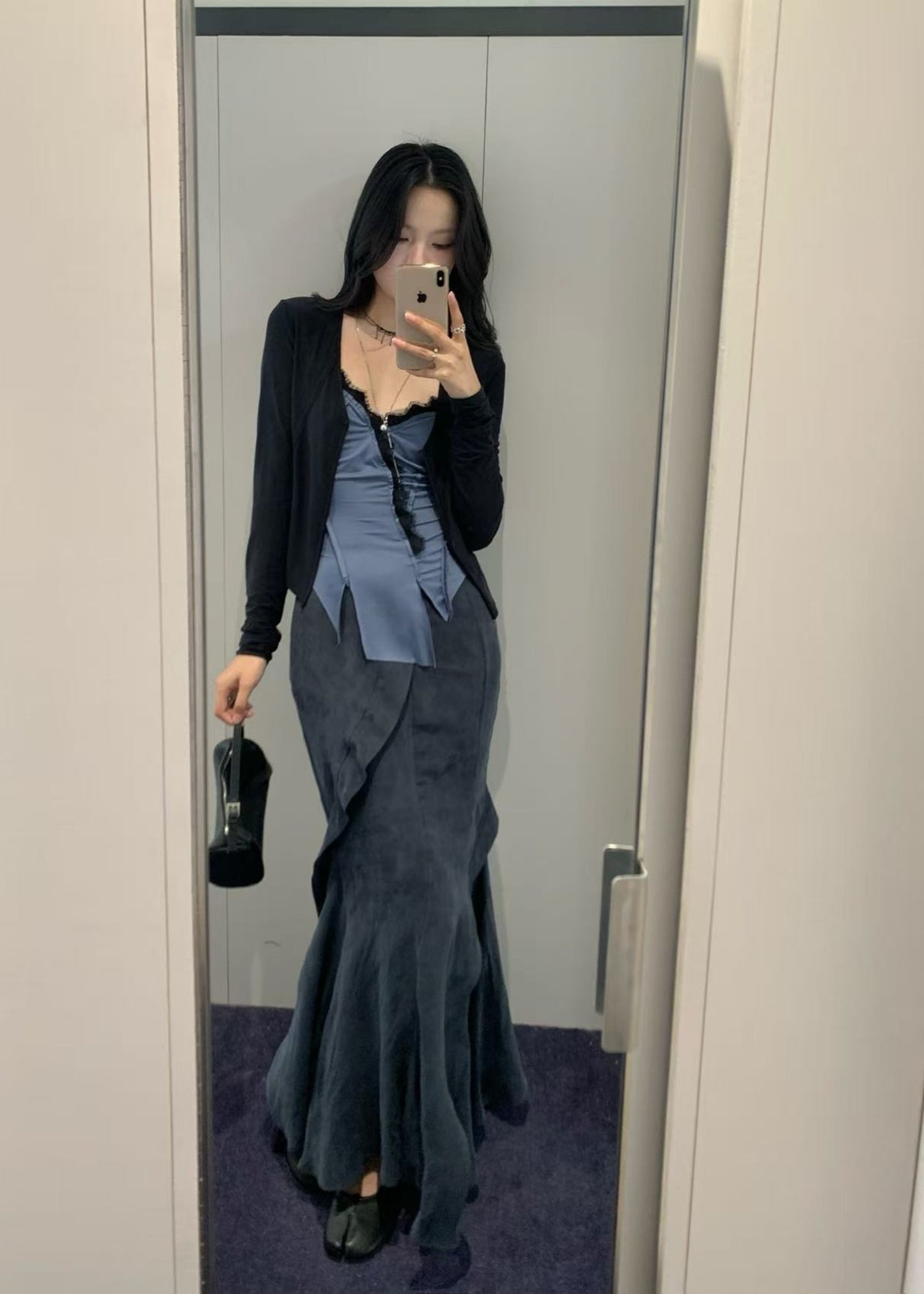 Cupro Panel Mermaid Skirt