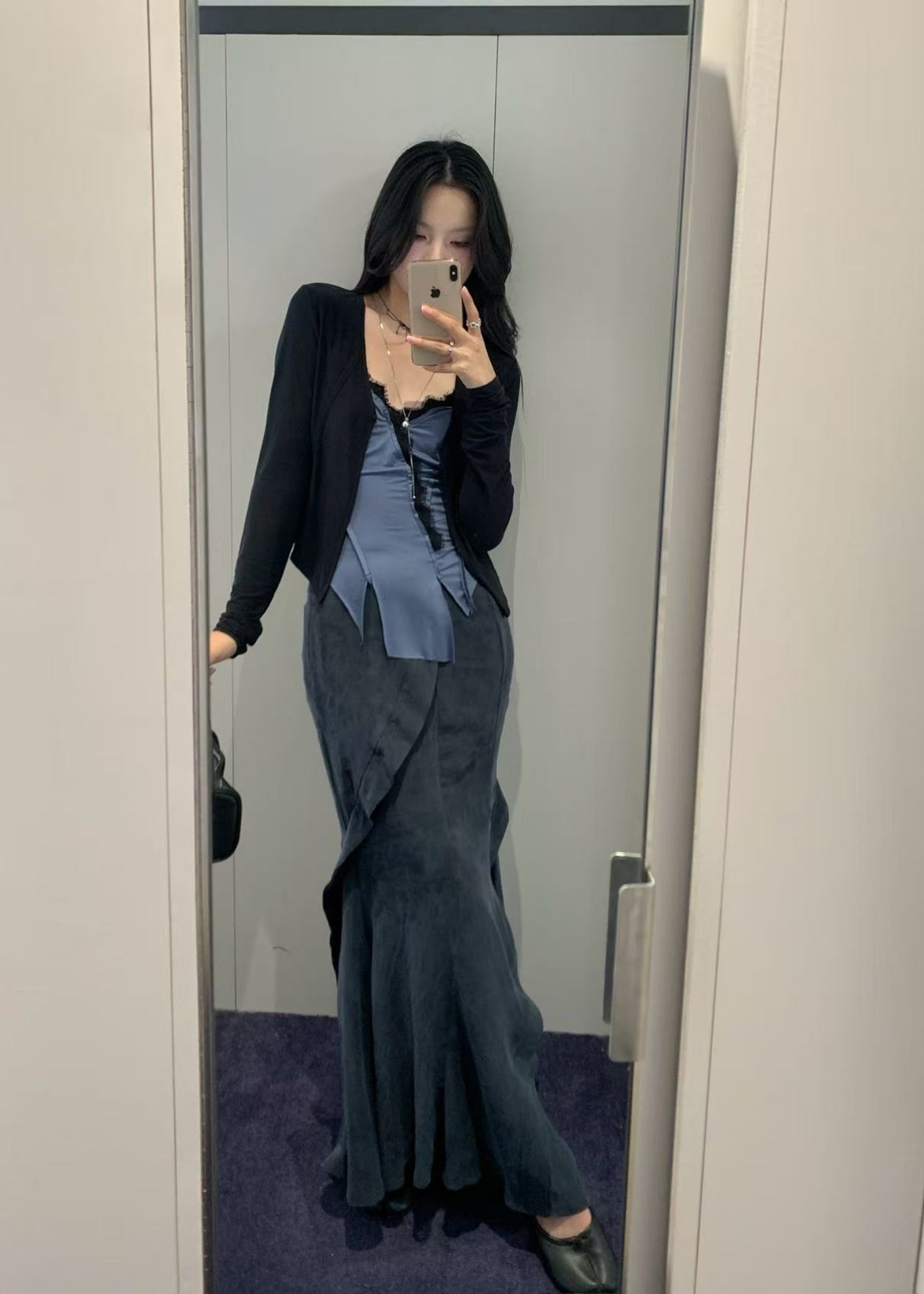 Cupro Panel Mermaid Skirt