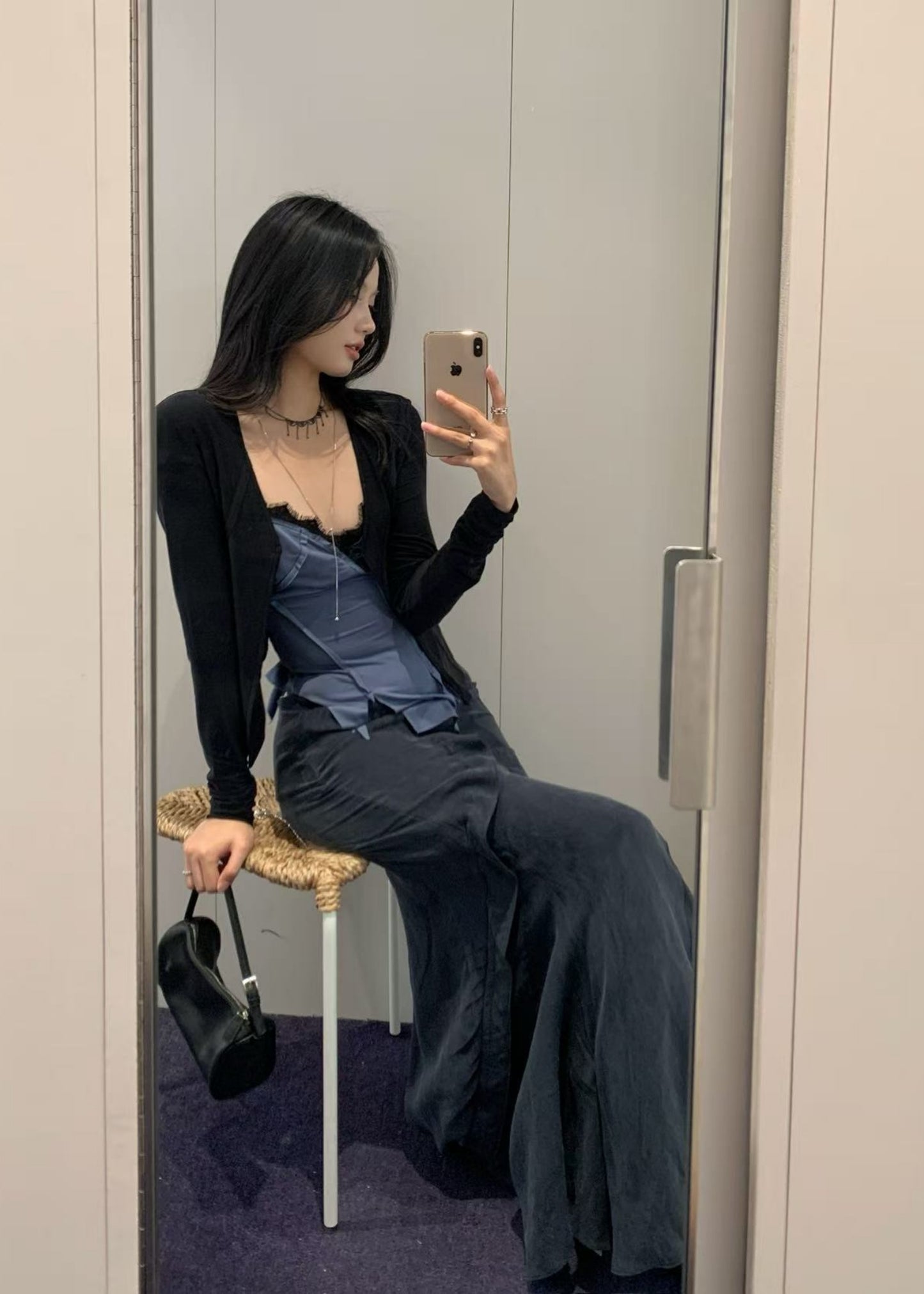 Cupro Panel Mermaid Skirt