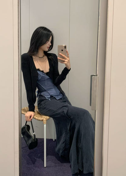 Cupro Panel Mermaid Skirt