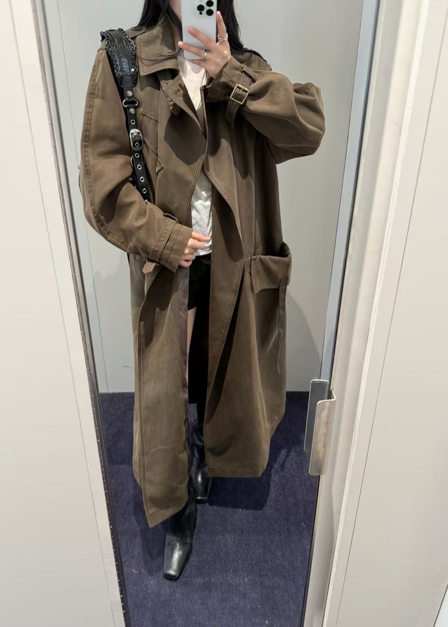 Motorcycle Maxi Trench Coat