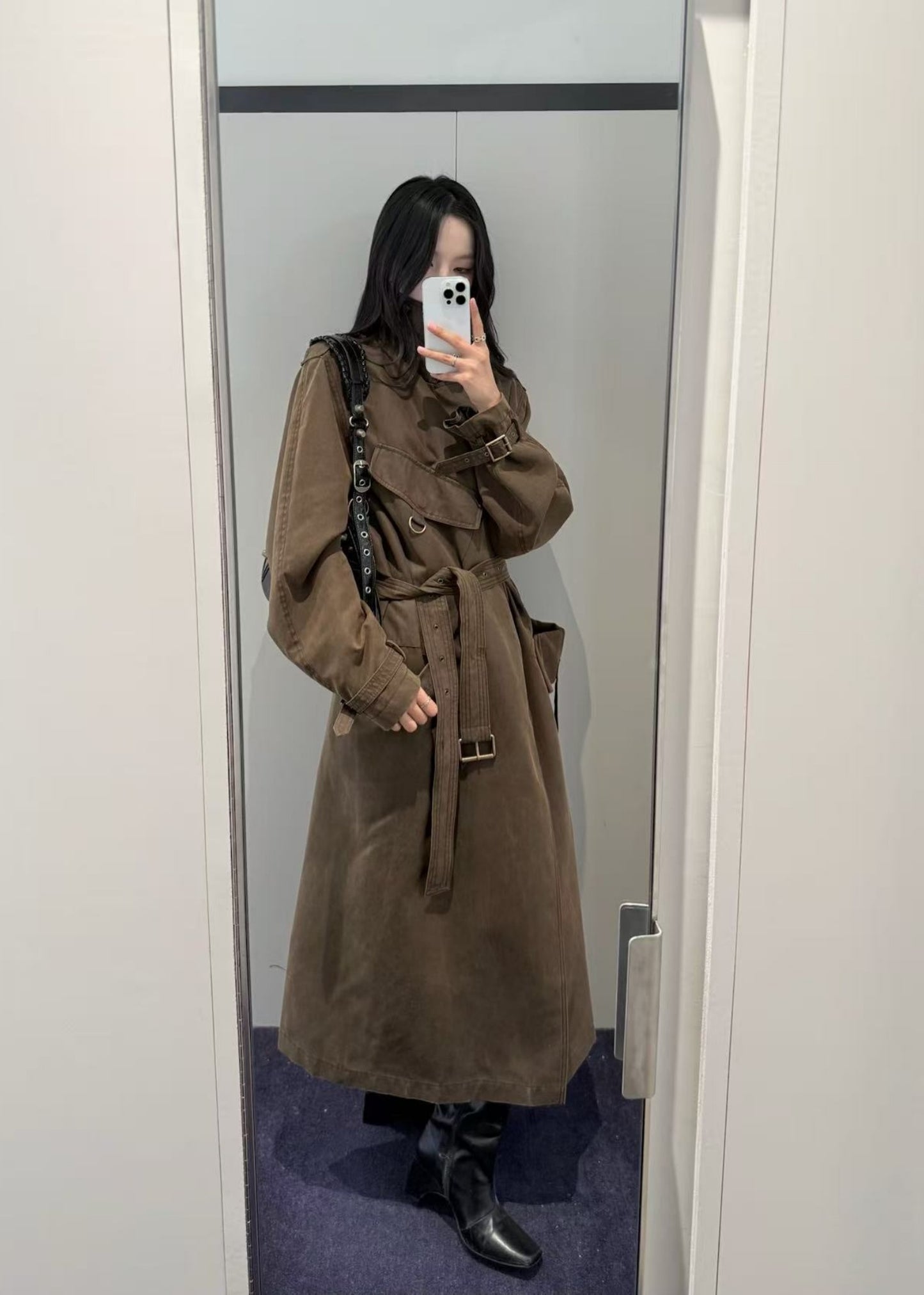 Motorcycle Maxi Trench Coat
