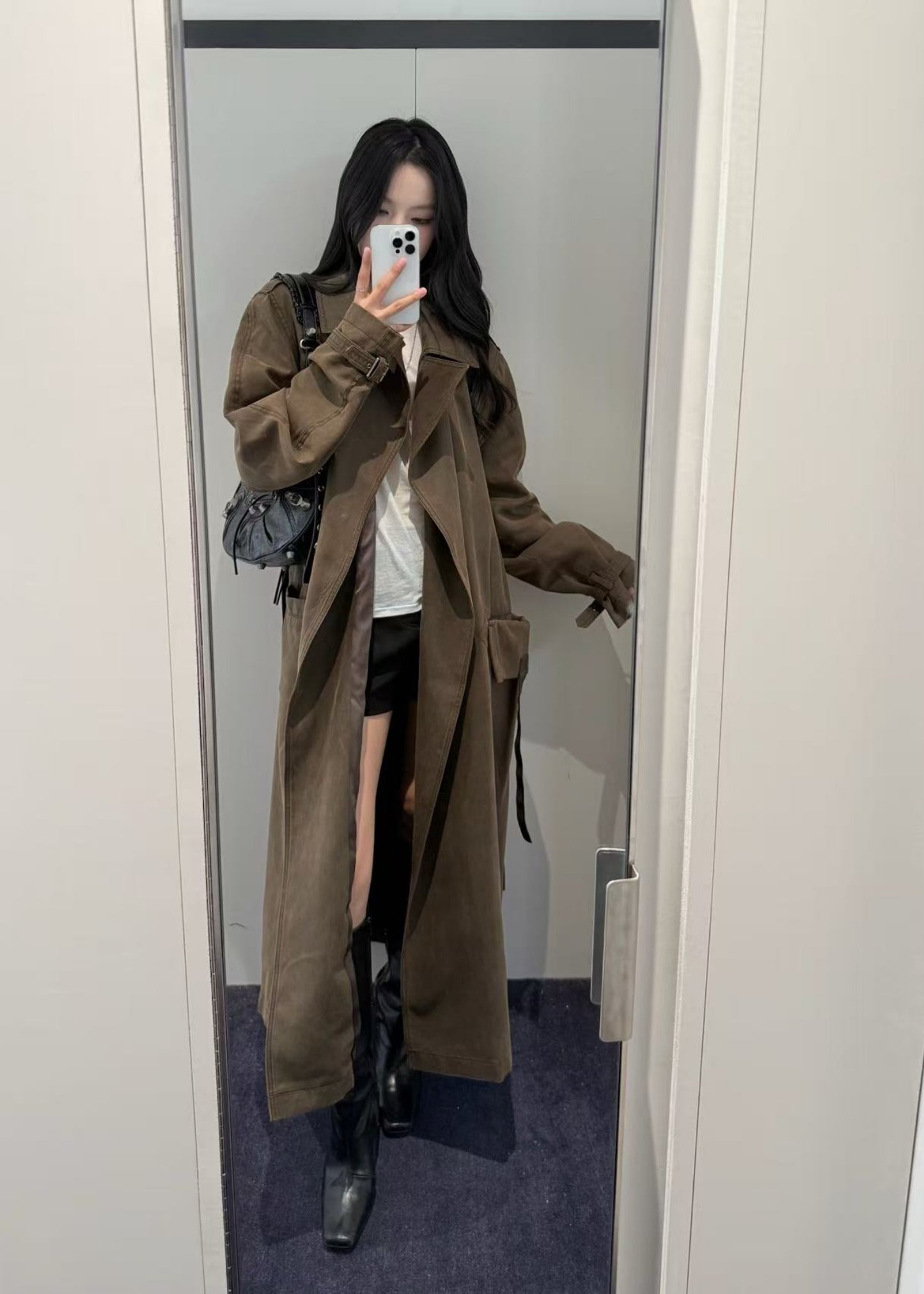 Motorcycle Maxi Trench Coat