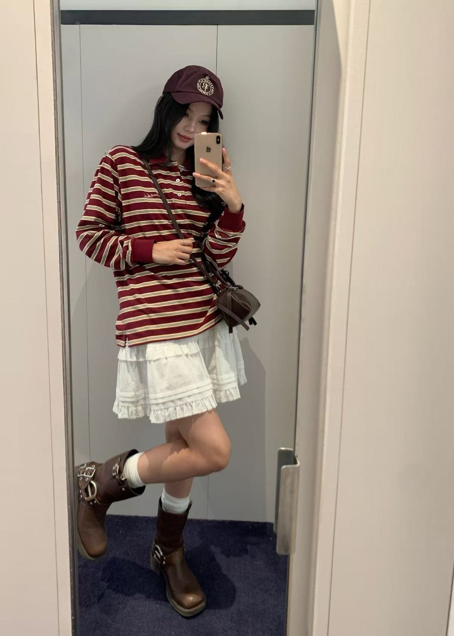 Multi Stripe Collared T-shirt