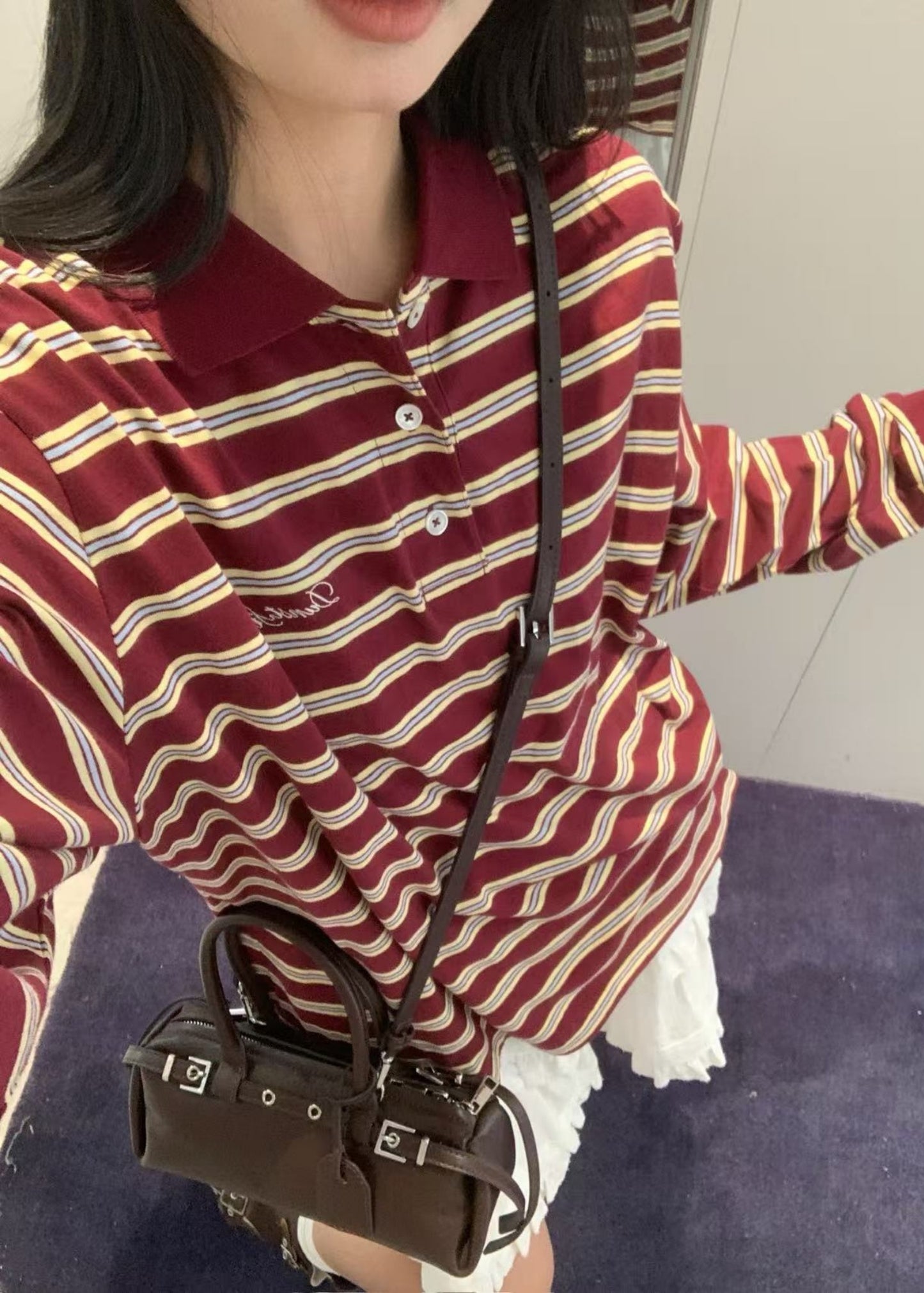 Multi Stripe Collared T-shirt