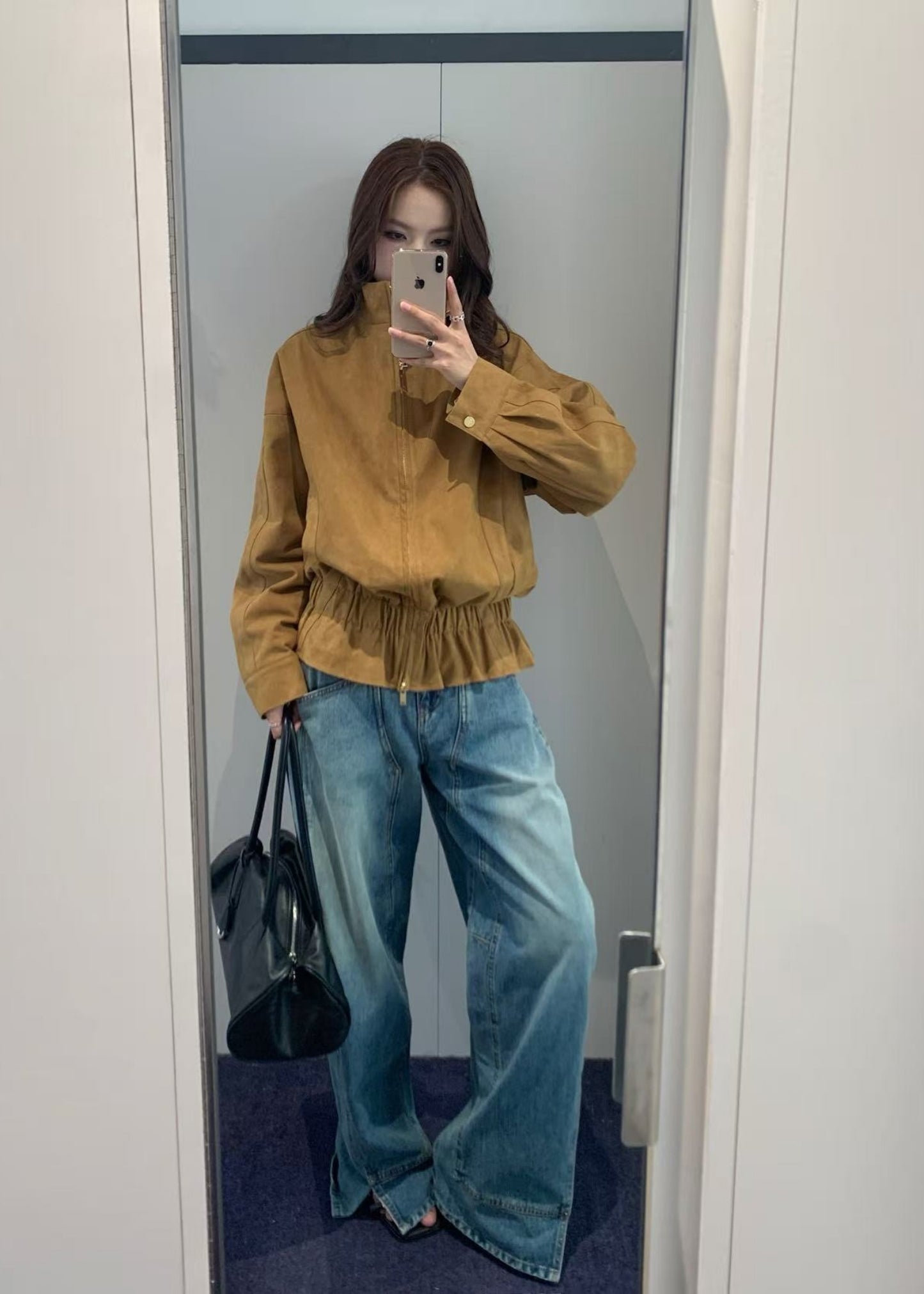 Peplum Faux Suede Jacket