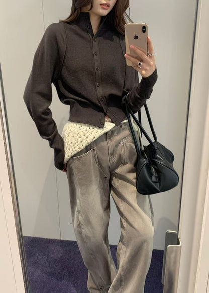 Blocking Button Up Cardigan
