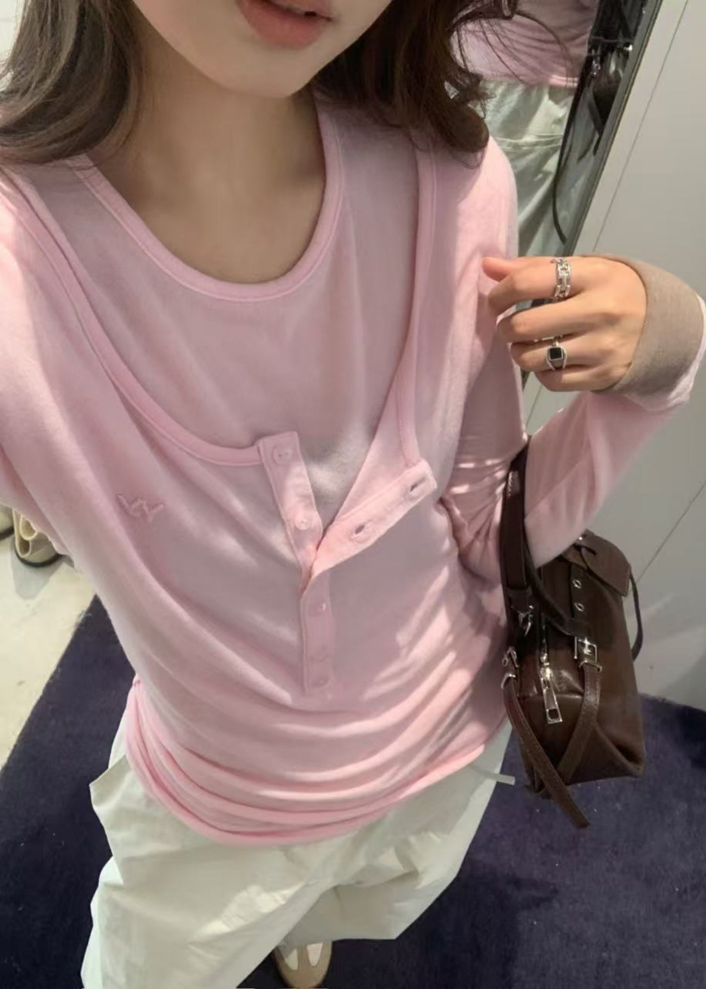 Layered Henley Lounge Tee