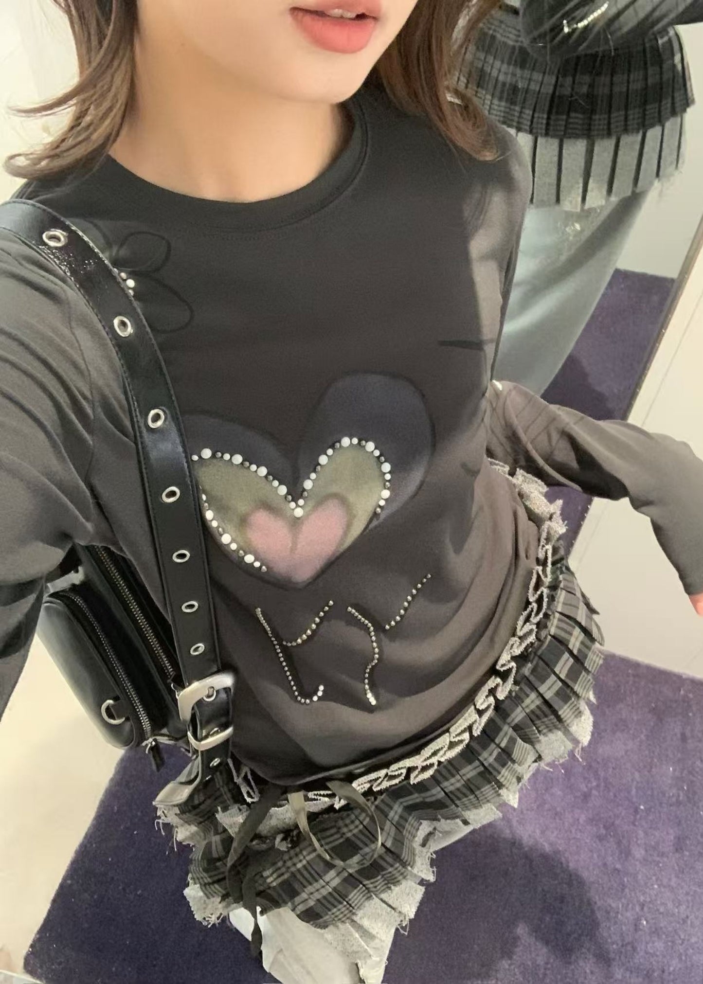 Beaded I Love Yy Tee