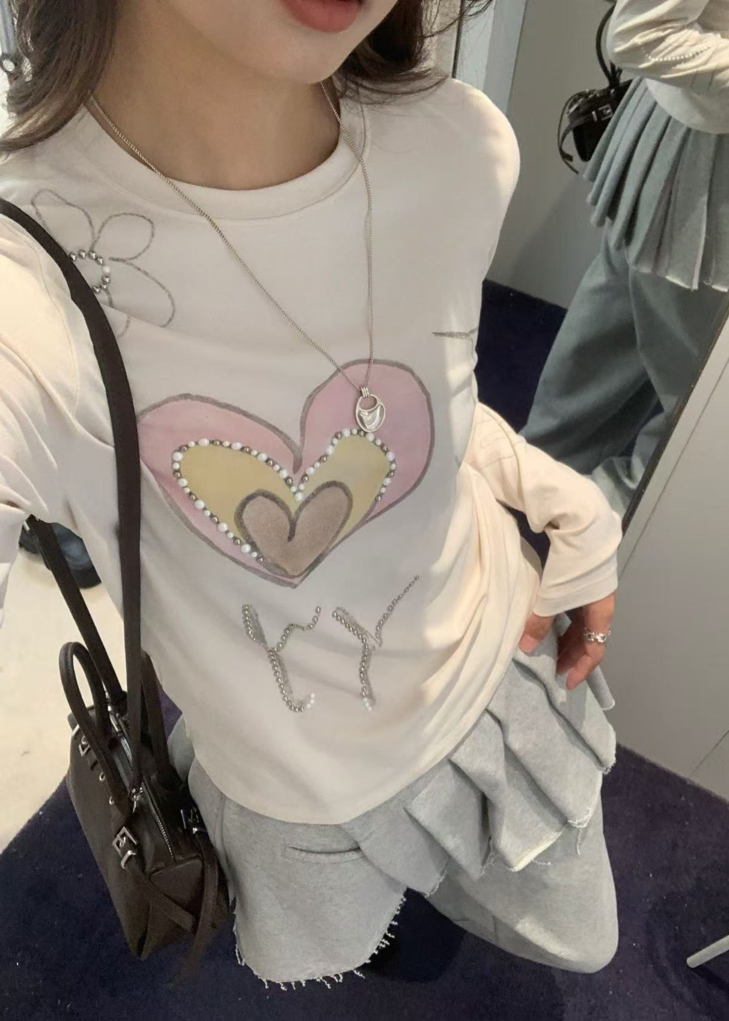 Beaded I Love Yy Tee