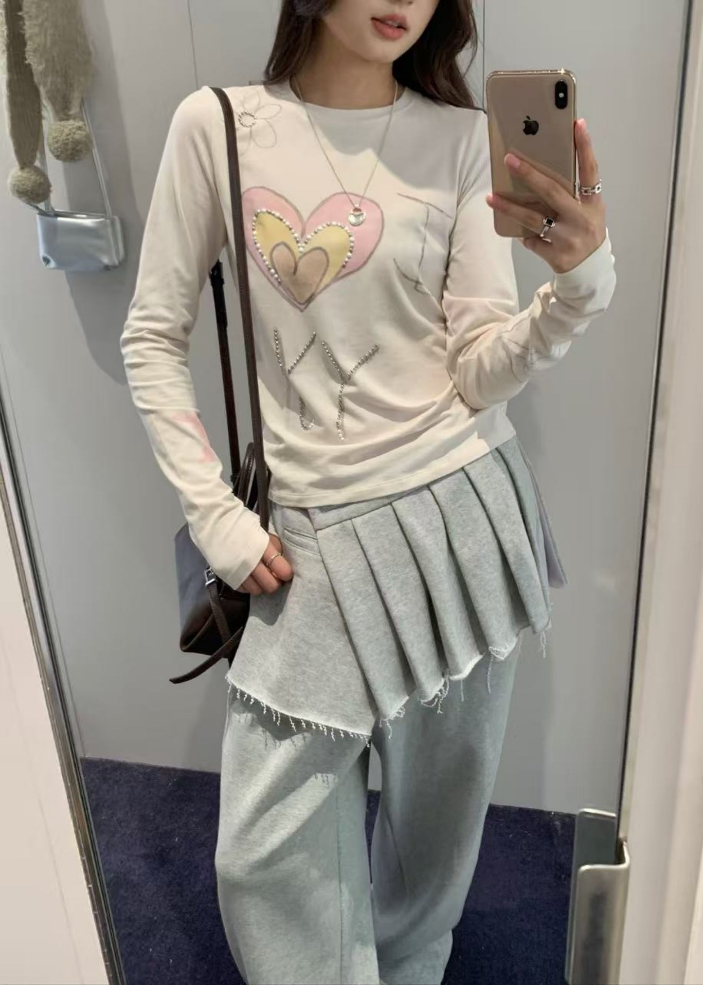 Beaded I Love Yy Tee