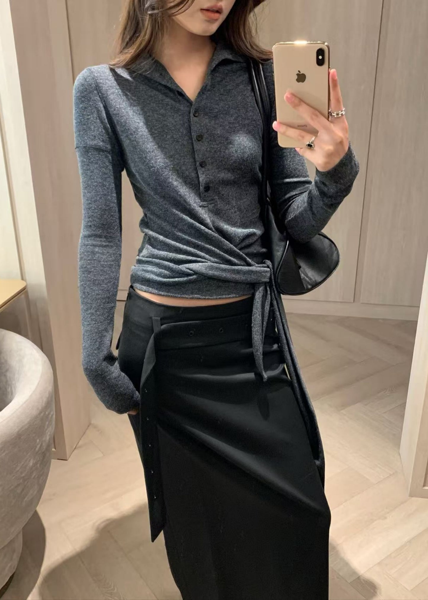 Button Up Wrap T-shirt