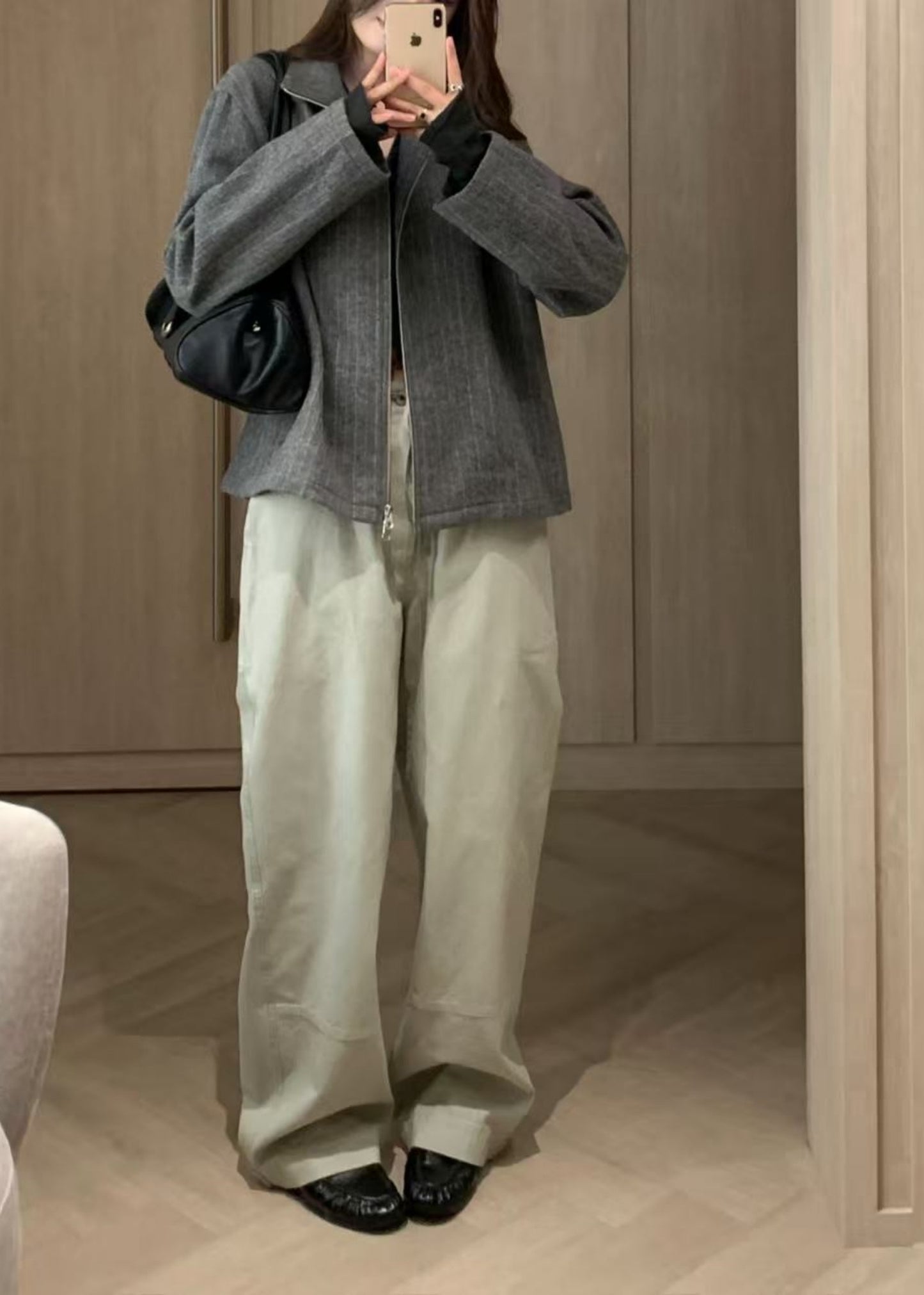 Washed Cotton Wide Pants