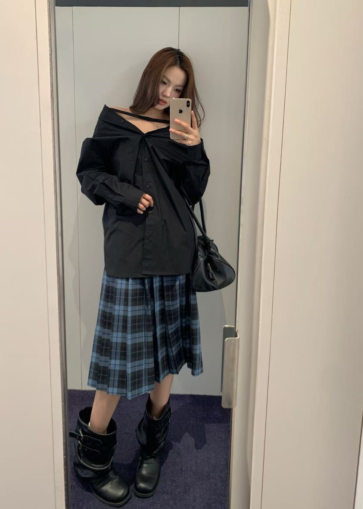 Check Front Pleated Skorts