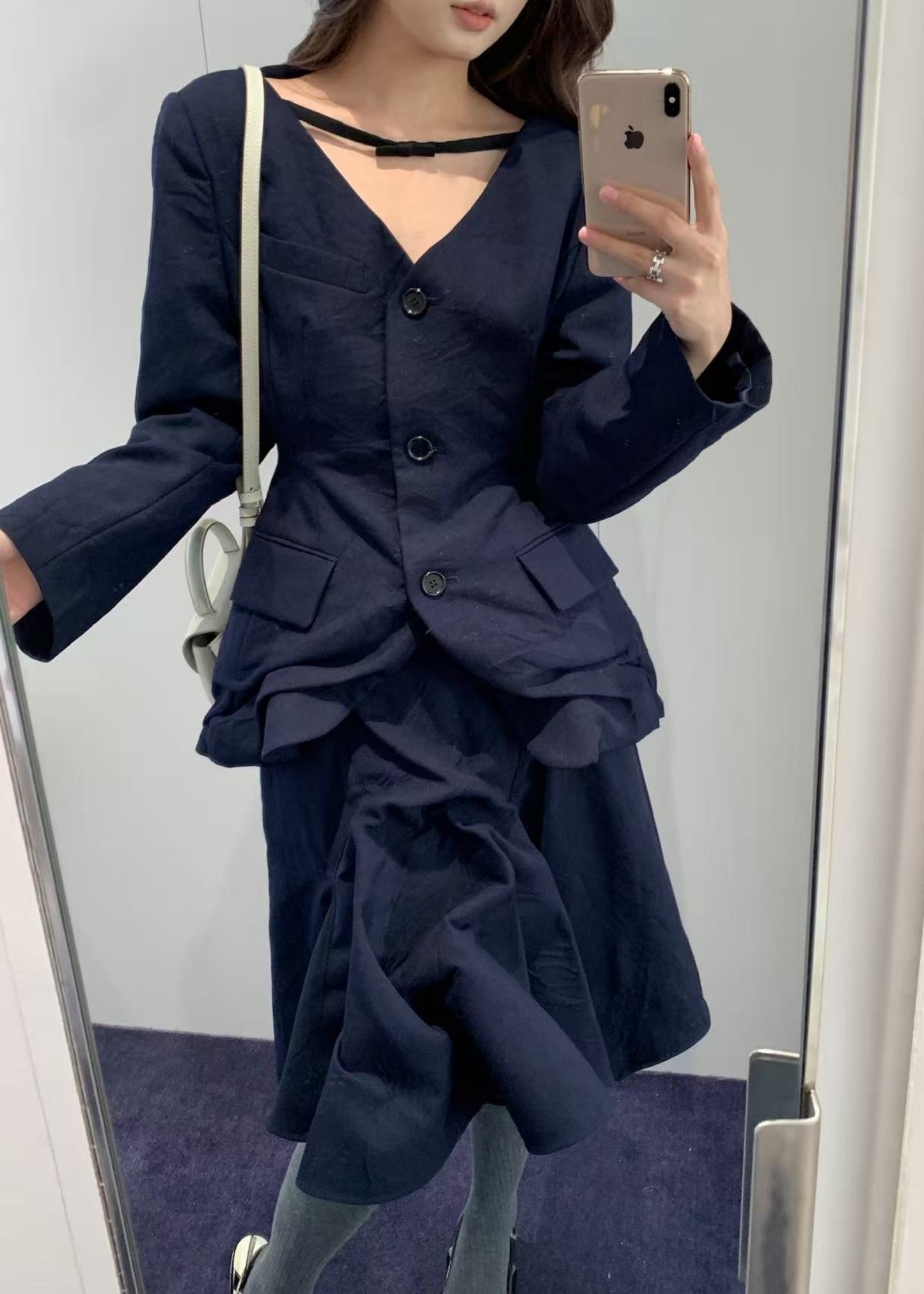 V-neck Strap Point Jacket