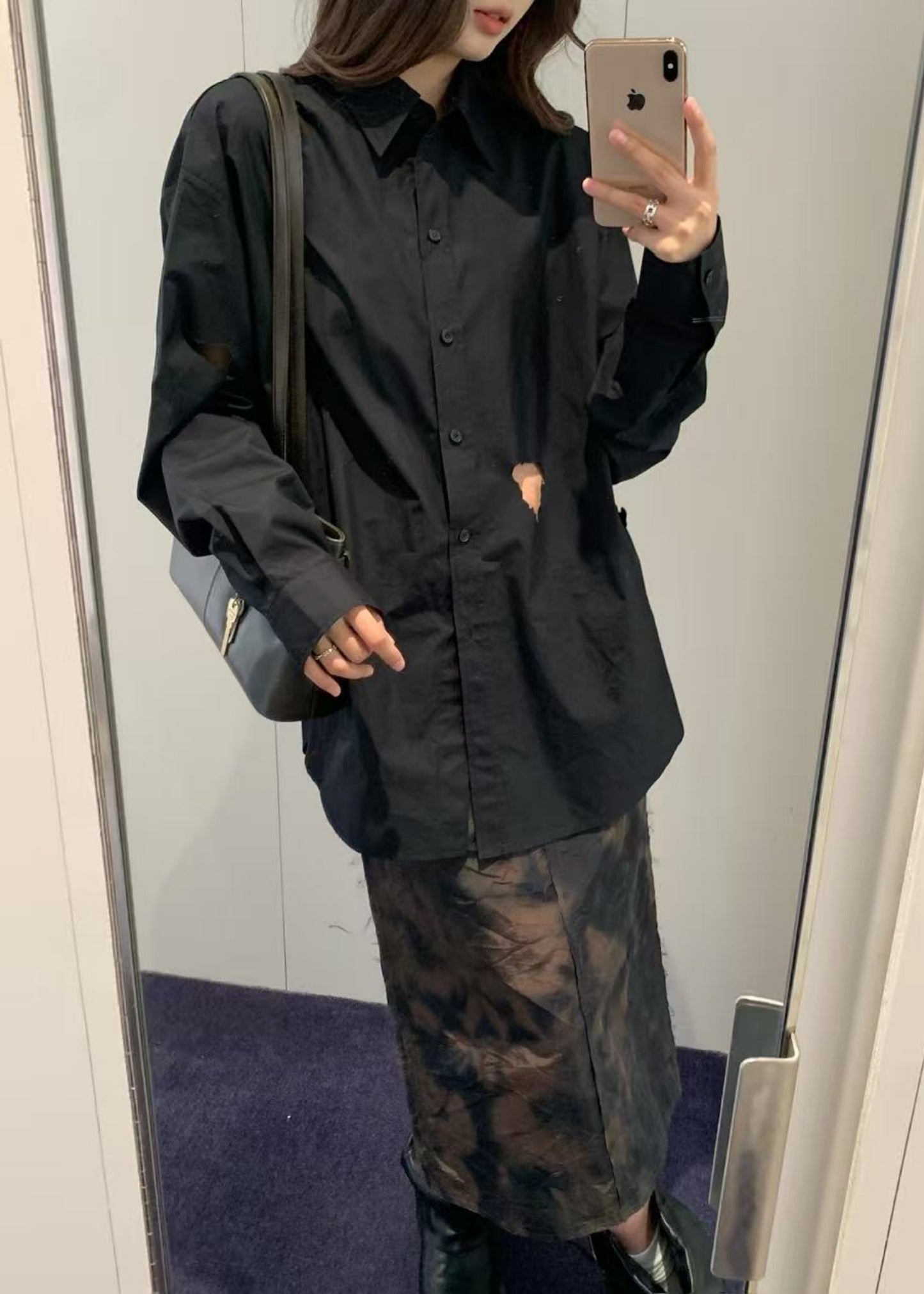 Push-skull Cut-out Detail Shirt