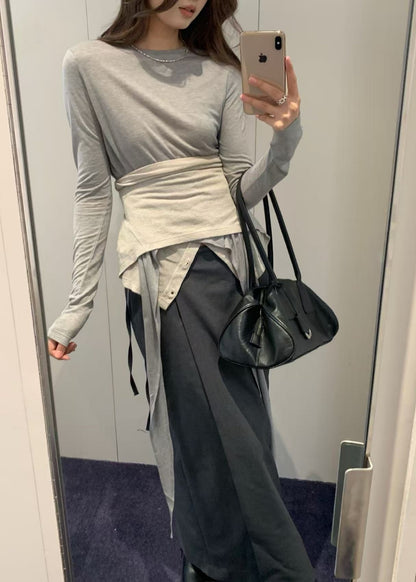 Knot-tie Round T-shirt