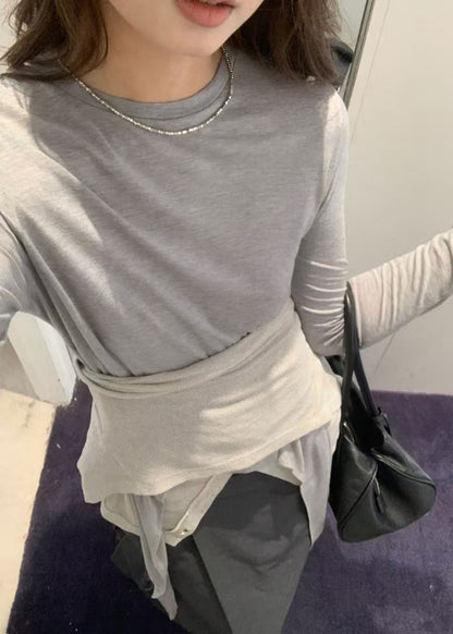 Knot-tie Round T-shirt