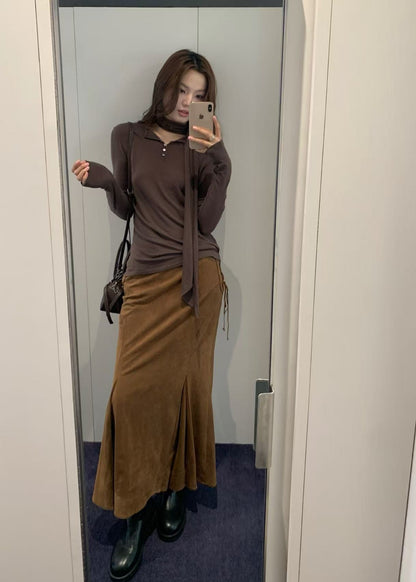 Suede Semi-mermaid Skirt