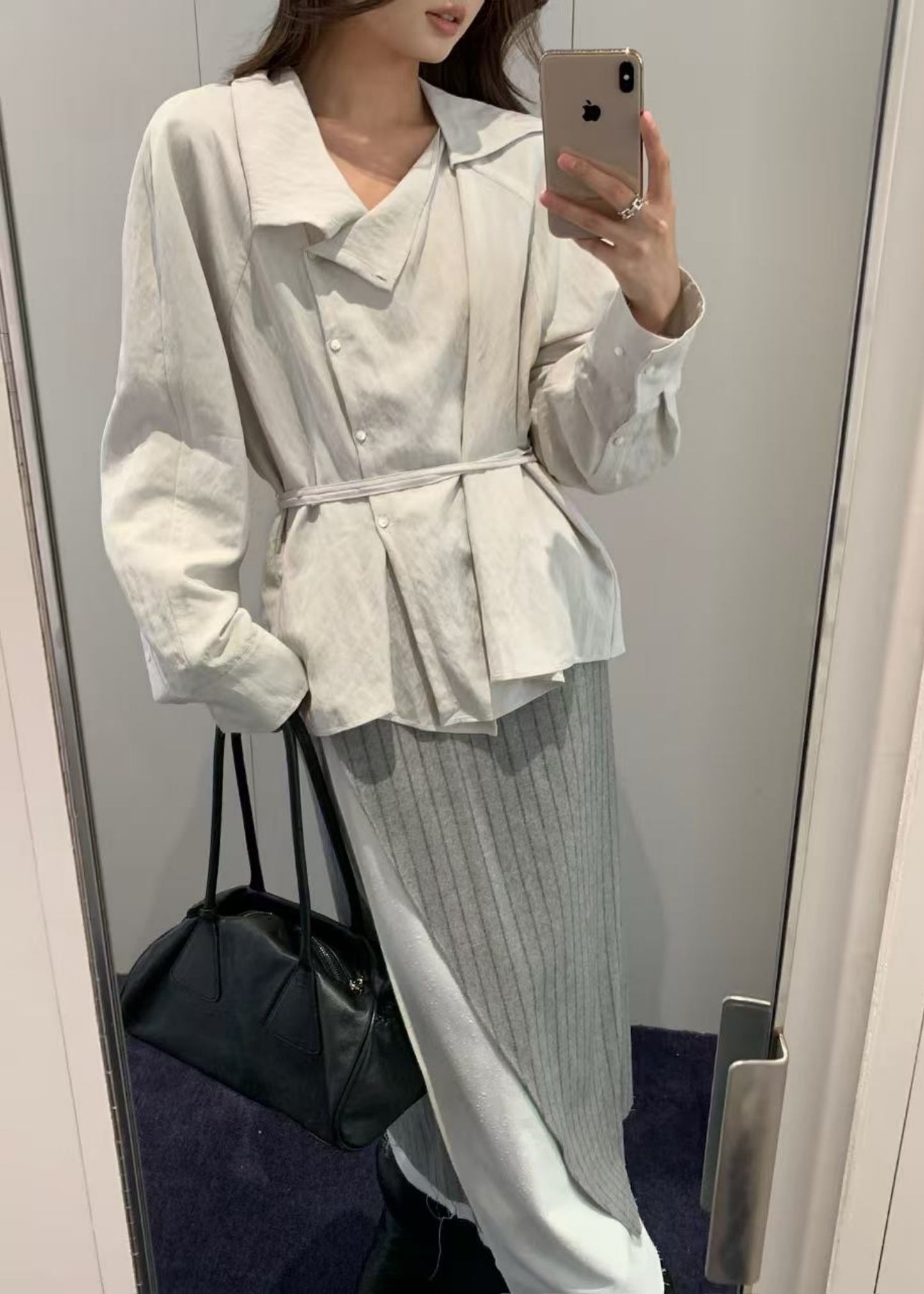 Asymmetry Draped Blouse