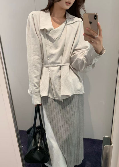 Asymmetry Draped Blouse