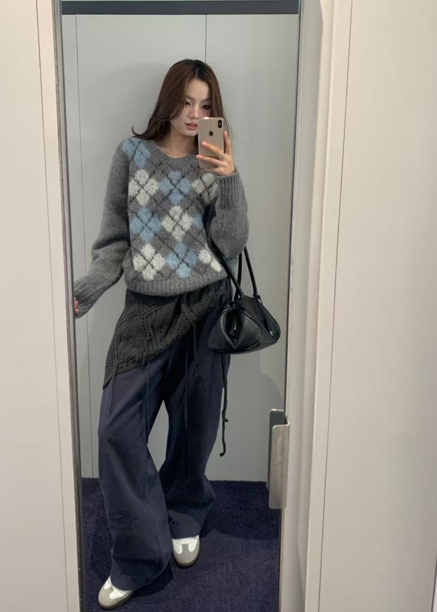 Baby Alpaca Argyle Sweater