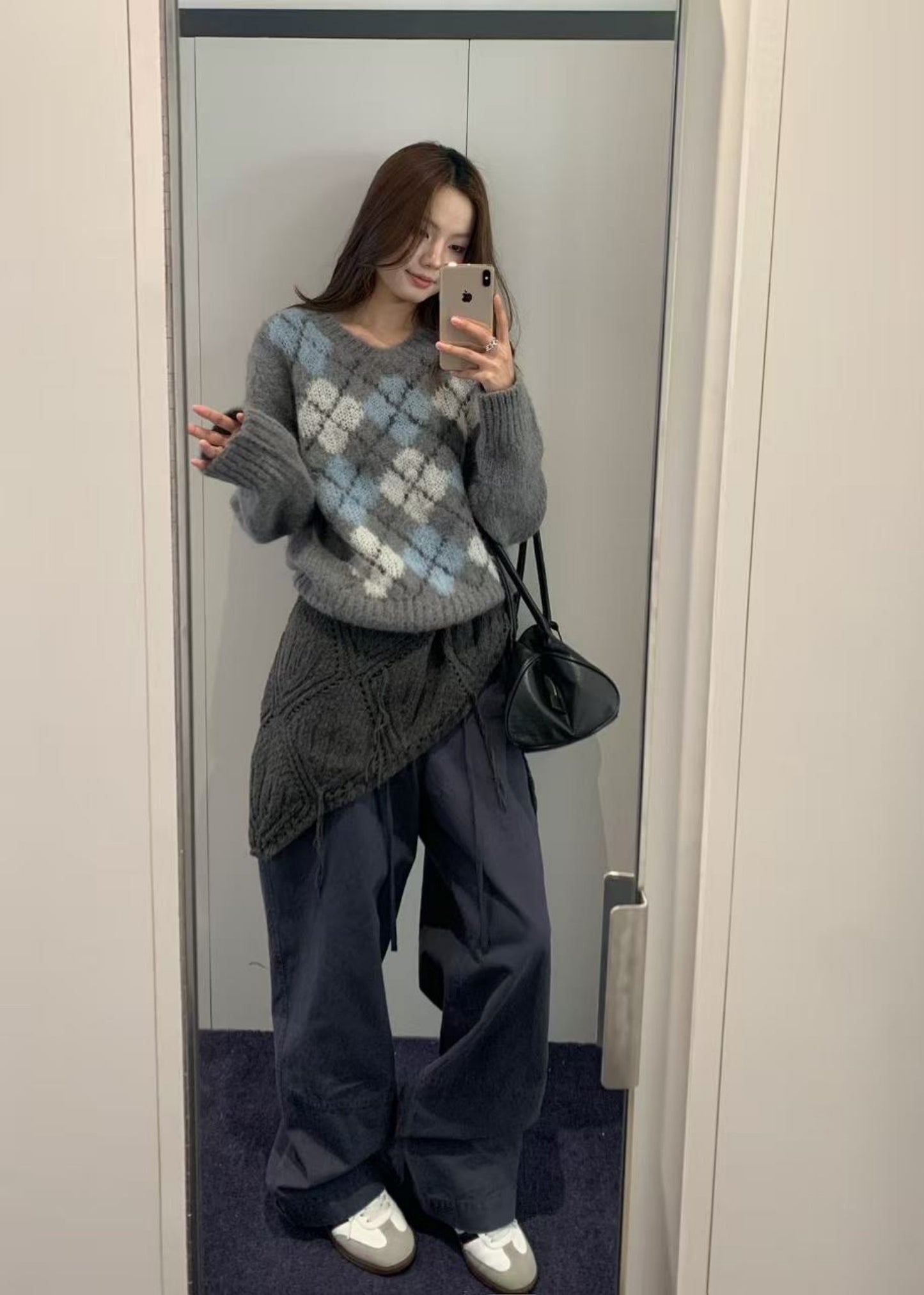 Baby Alpaca Argyle Sweater