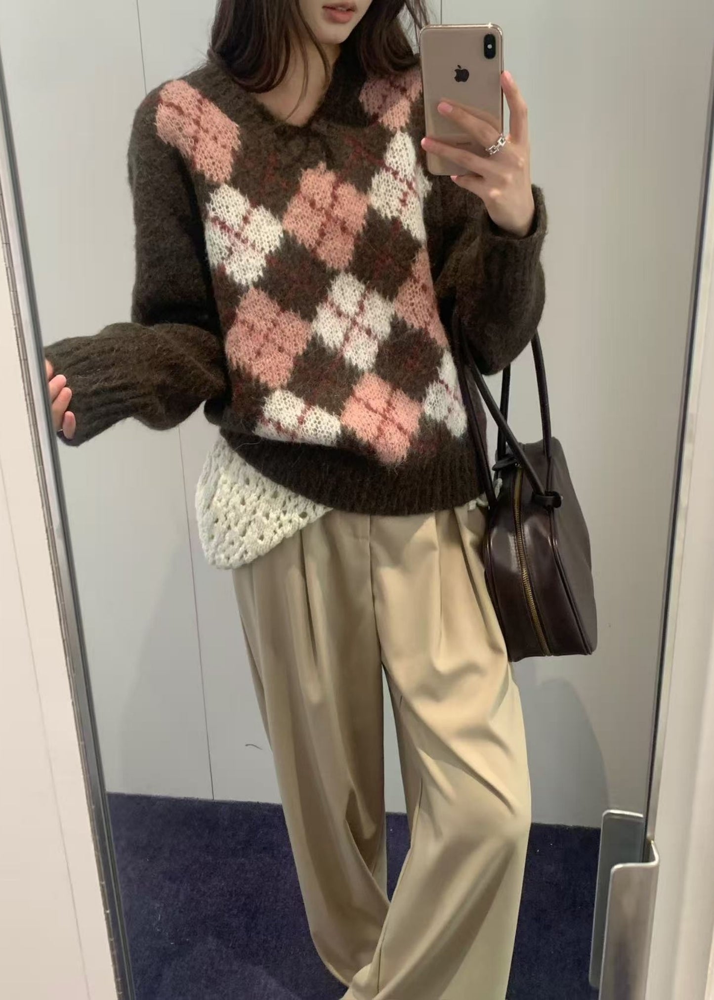 Baby Alpaca Argyle Sweater