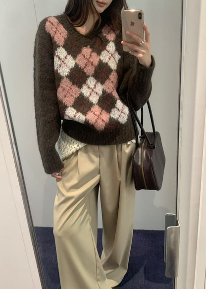 Baby Alpaca Argyle Sweater