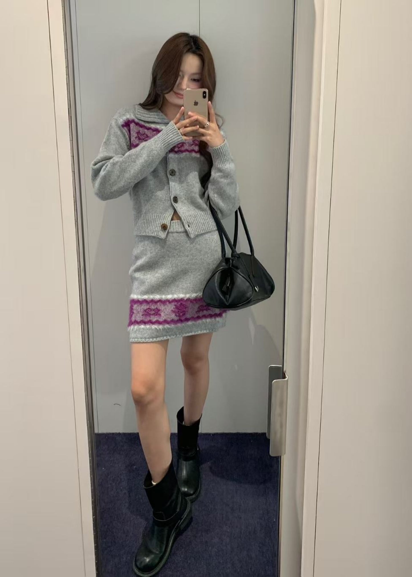 Nordic Knit Mini Skirt