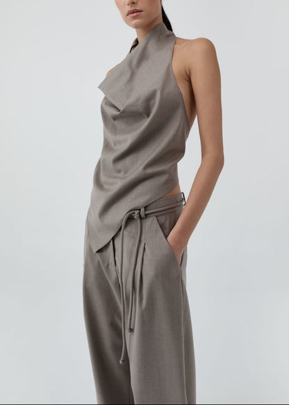 Wool Cowl Backless Top