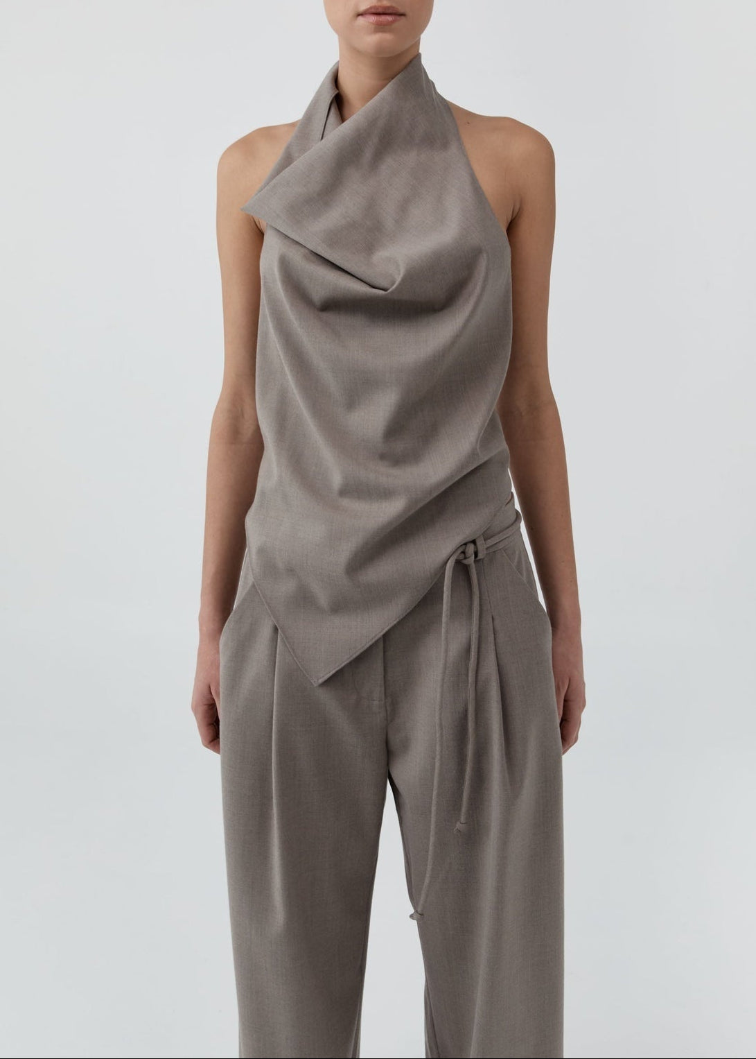 Wool Cowl Backless Top