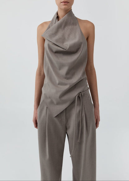 Wool Cowl Backless Top