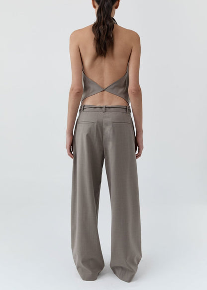 Wool Cowl Backless Top