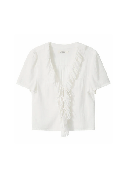 Cotton Ruffle Blouse