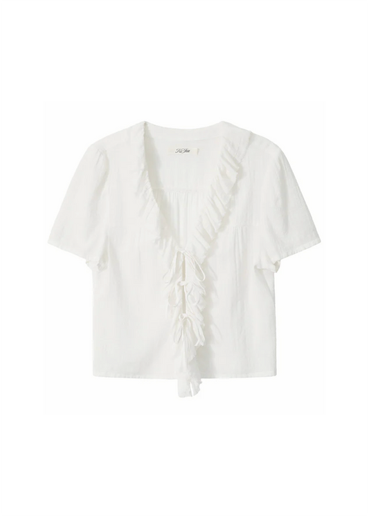 Cotton Ruffle Blouse