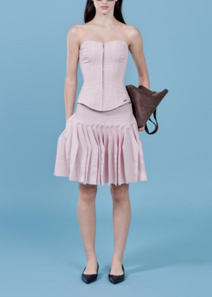 Corset Line Zipper Top