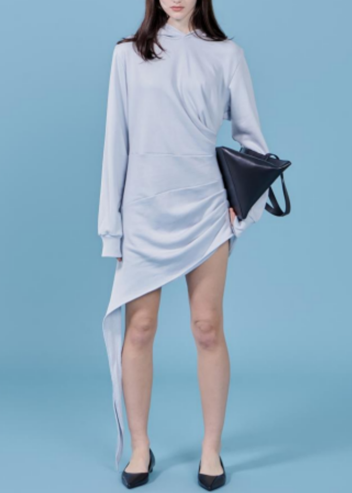Asym-drape Hoodie Dress