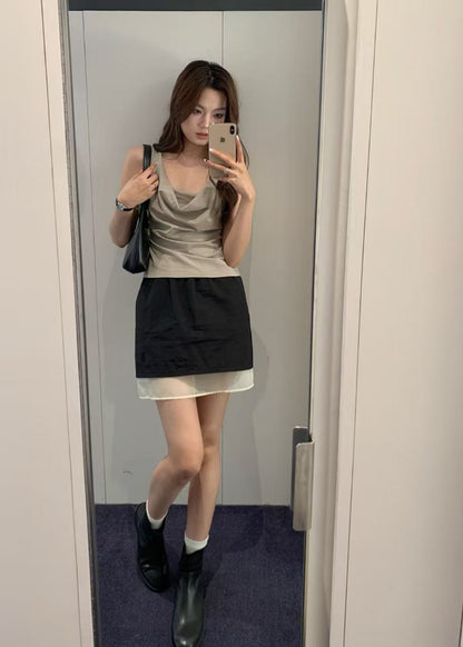 Sheer Layered Mini Skirt