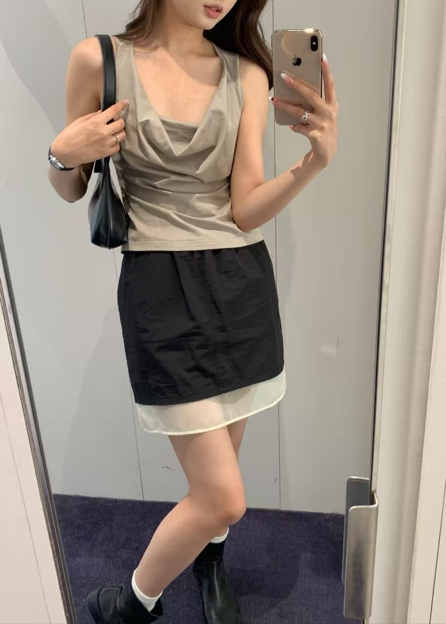 Sheer Layered Mini Skirt