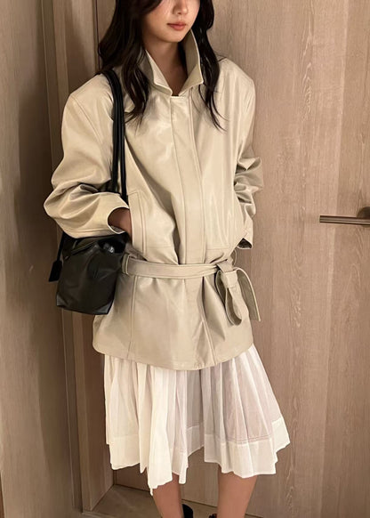 Low Waist Artificial Leather Jacket